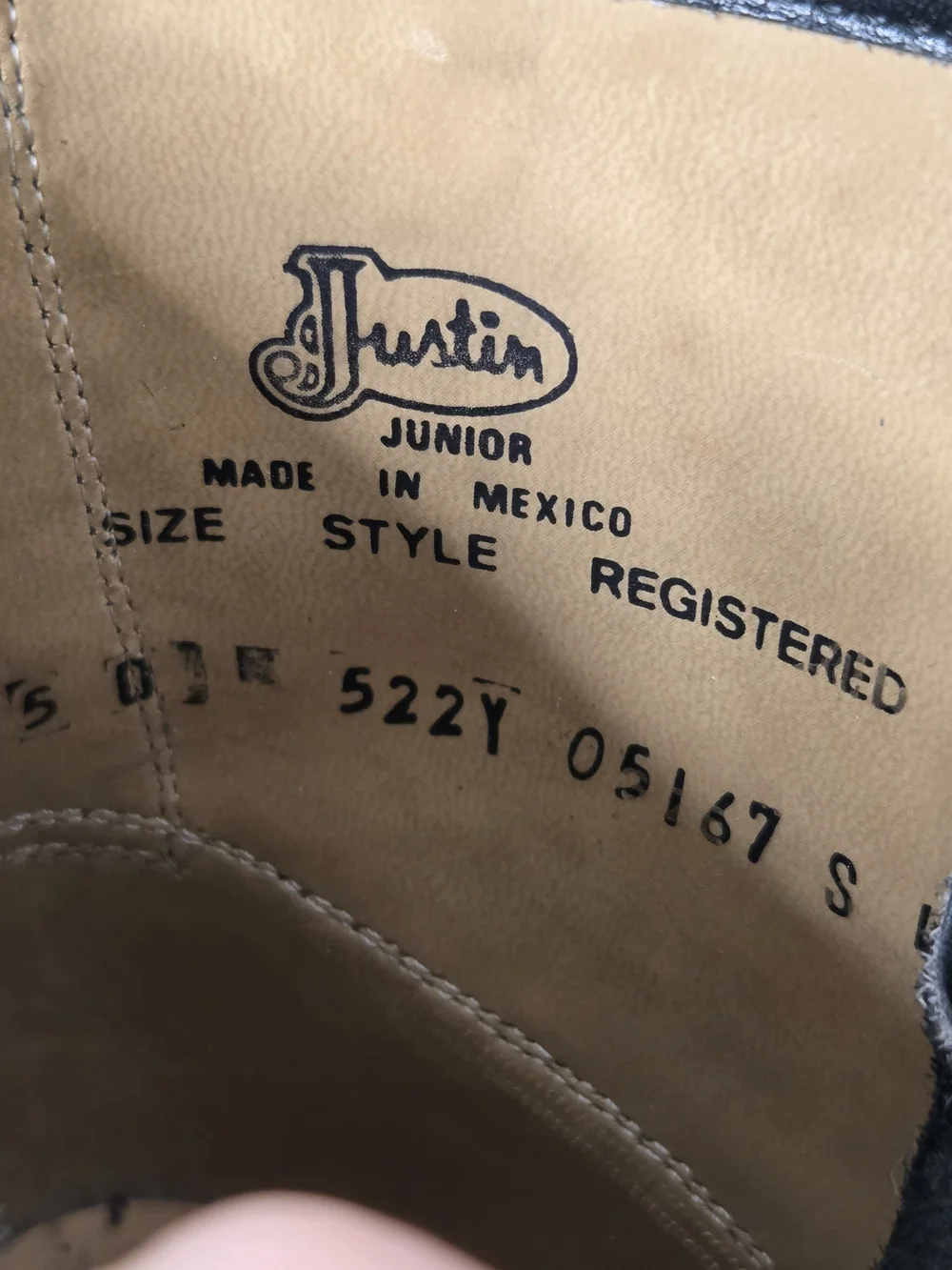 Justin Boots classic youth